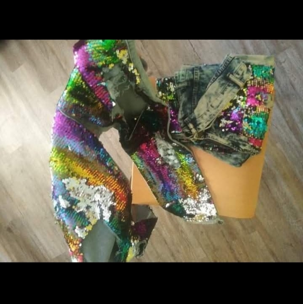 SEQUIN denim jeans